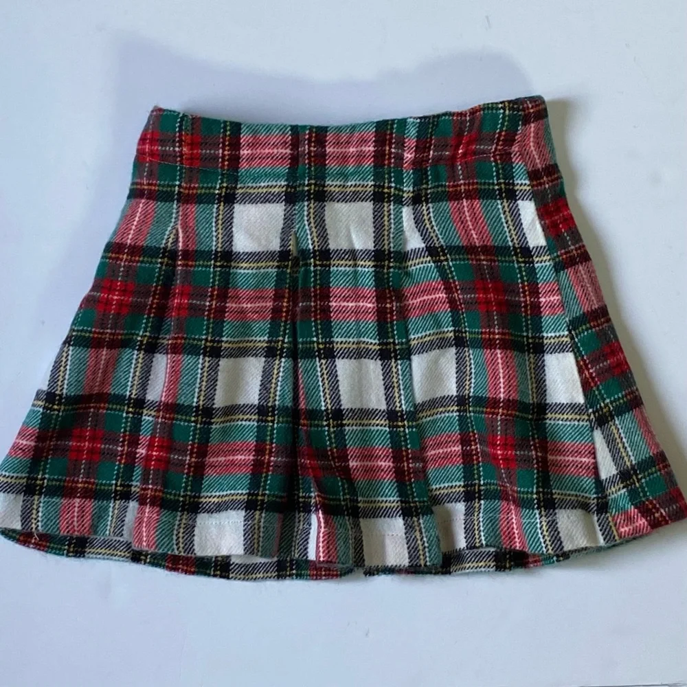Kilt Style Skirt Size 2T Carter’s Tartan Plaid Pleats Adjustable Waist Red Green